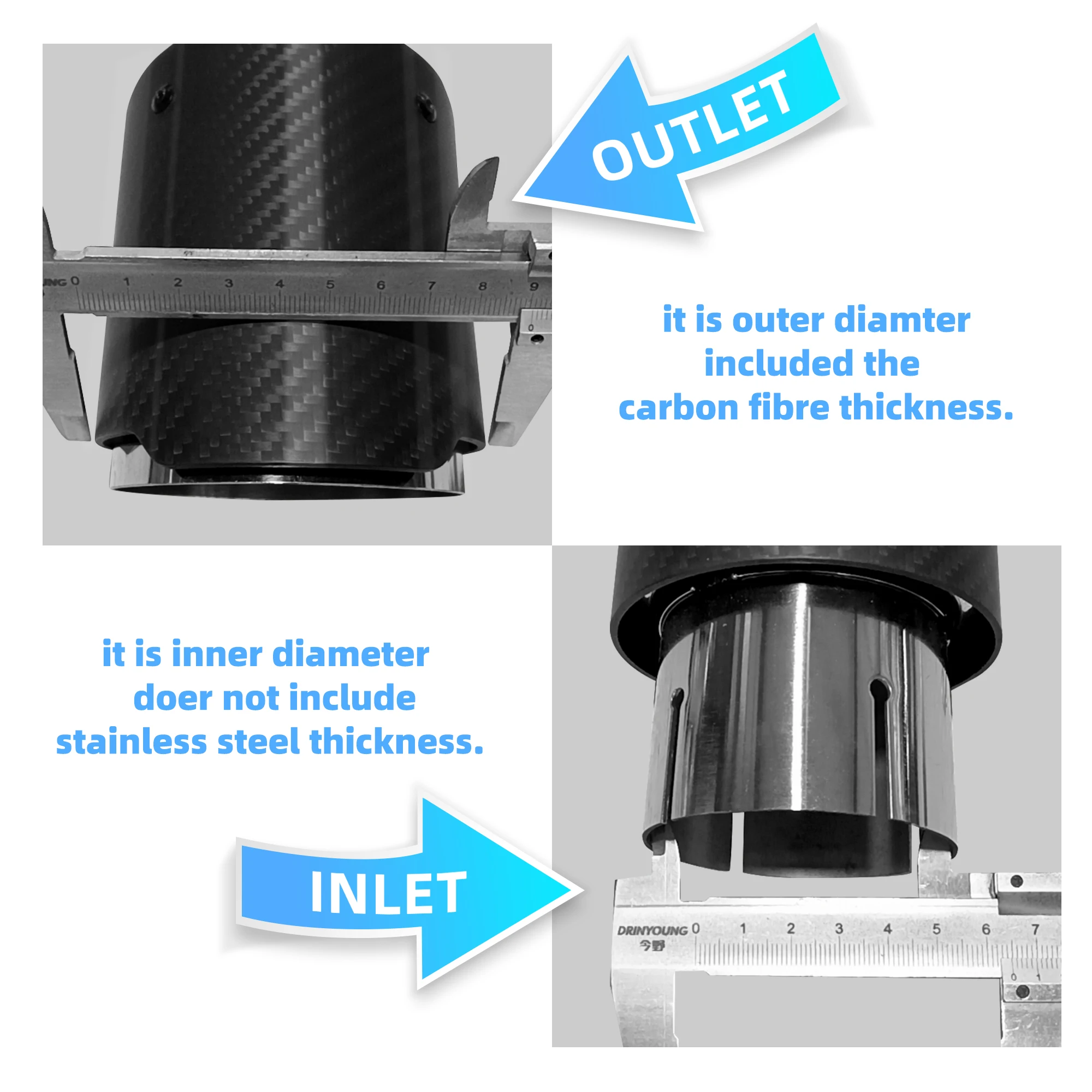 Универсальный наконечник выхлопной трубы качественные наконечники глушителя