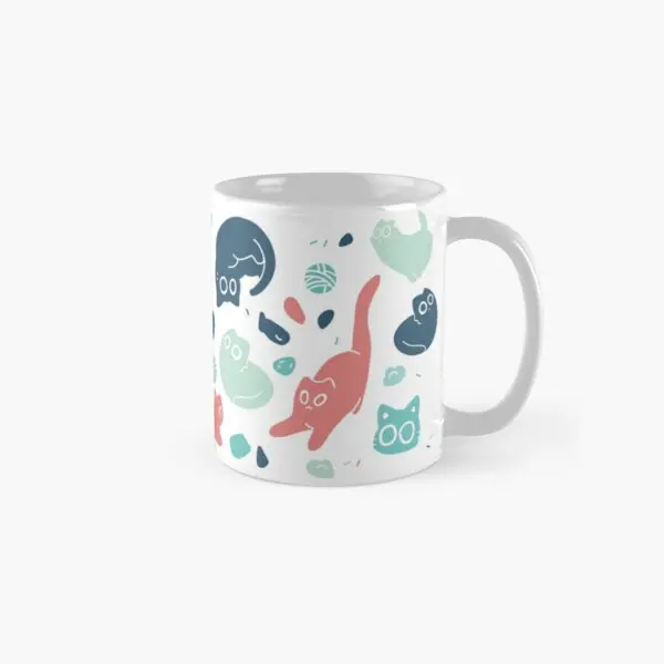 

Crazy Cats Classic Mug Cup Picture Printed Gifts Design Handle Round Photo Coffee Simple Drinkware Tea Image