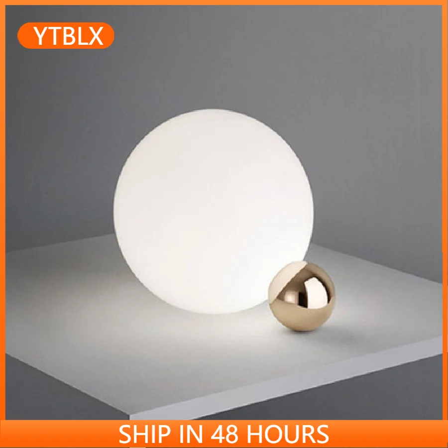 

LukLoy Modern Table Lamps For Bedroom LED Glass Ball Table Lamp Modern minimalist Bedside Glass Lamp Shades For Table Lights