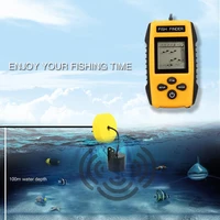 portable fish finder water depth temperature fishfinder with wired sonar sensor transducer and lcd dispaly