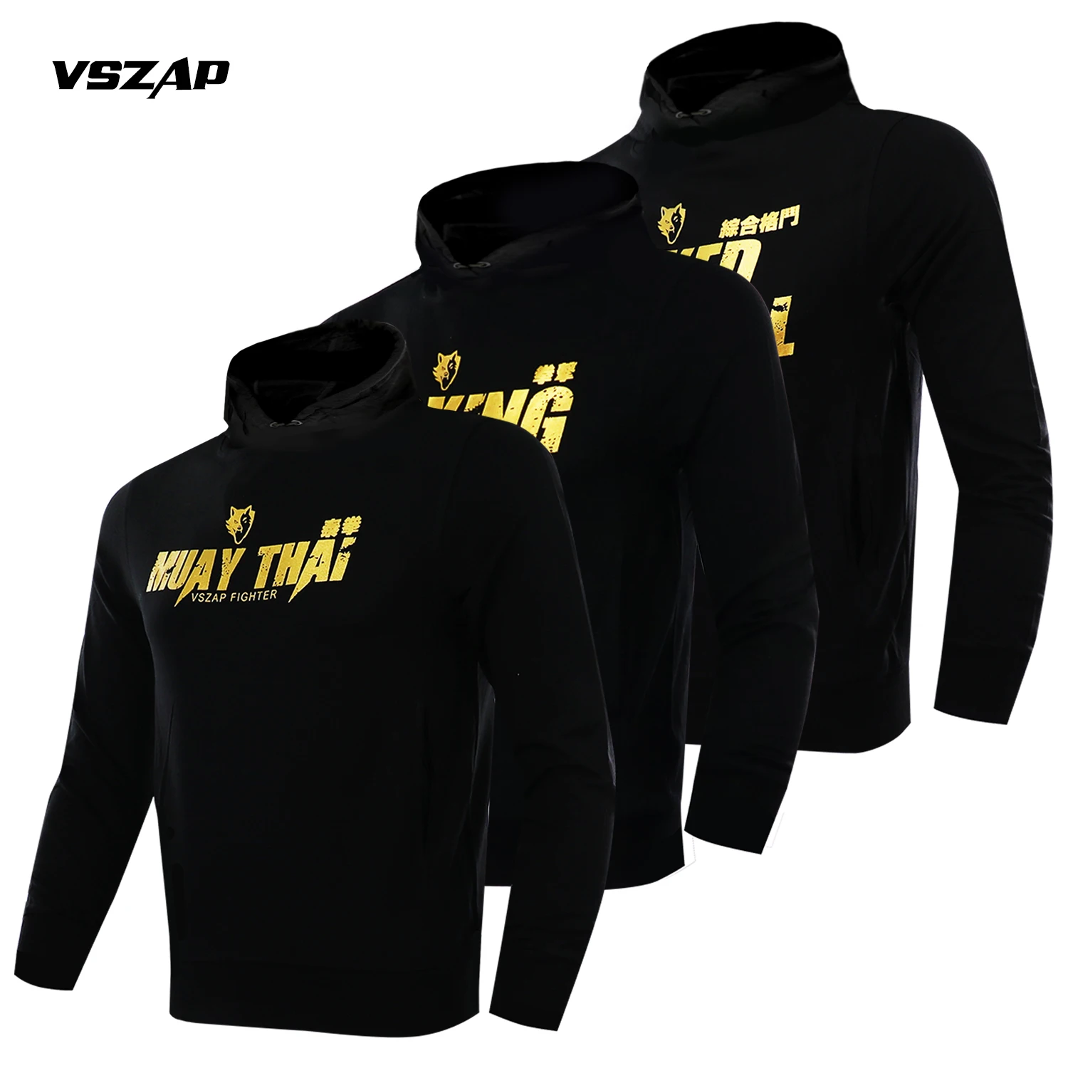 Спортивное пальто VSZAP для тайского бокса, пуловер для борьбы, толстовка, худи, Смешанные боевые искусства, спорт, фитнес, повседневная мужска...