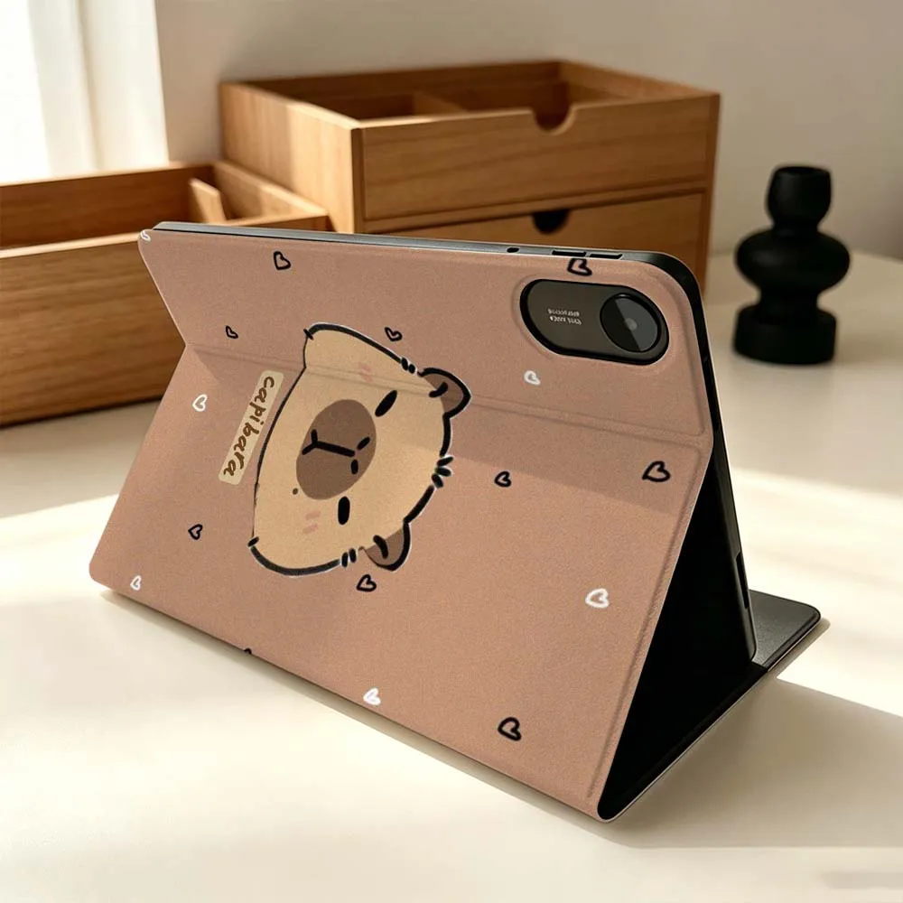 Фото Милый мультяшный чехол с капибарой для планшетов Xiaomi Mi Pad Mini 4 5 6 7 SE Pro Plus, Redmi Pad 2 SE 2025 8.8 11, складной чехол для планшета №5