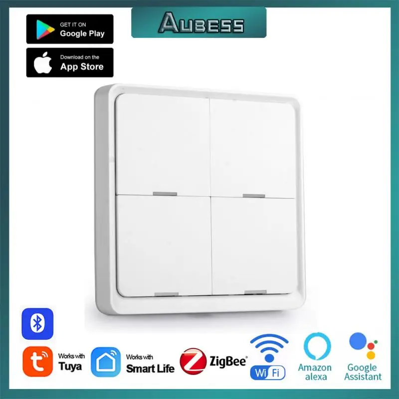 

Tuya Smart ZigBee Wireless Free Sticker 4-way Panel Scene Button Switch