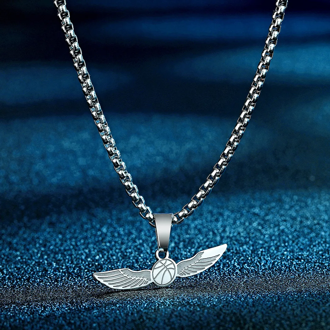 Stainless Steel Basketball Pendant Necklace Men Women Necklace Jewelry Accessory Gift High Quality Chain Choker Kpop Luxury