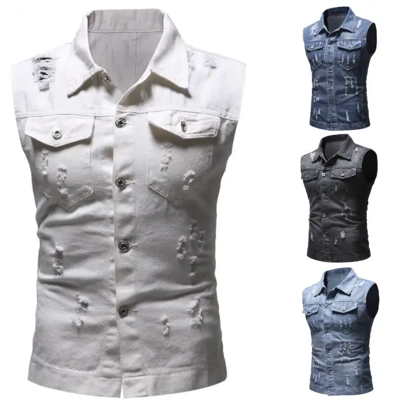 Мужской джинсовый жилет мужская куртка без рукавов повседневный мужское