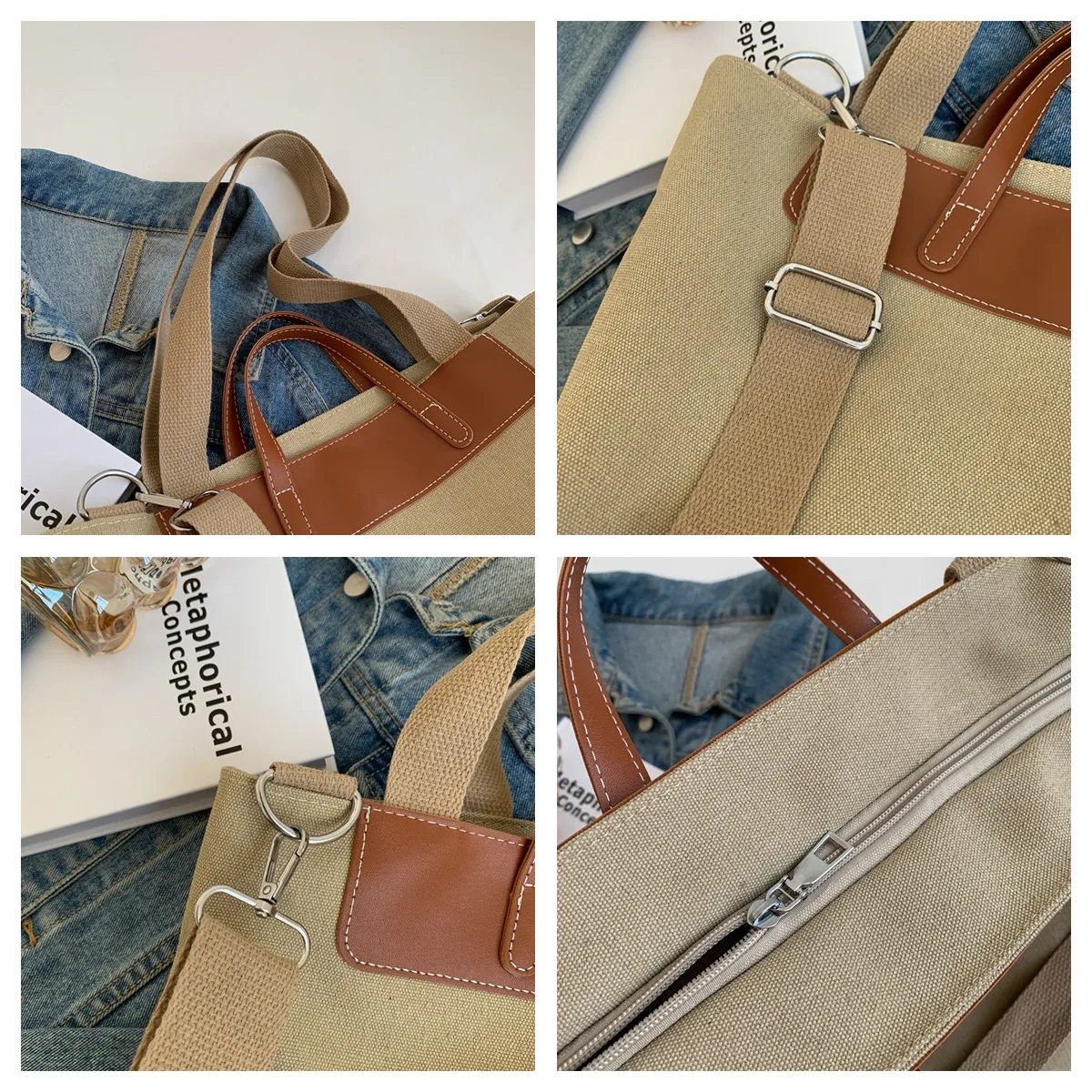 Women's Retro Canvas Crossbody Bags Large-capacity Versatile Travel Ladies Shoulder Bags Brand Designer Female Leisure Handbags