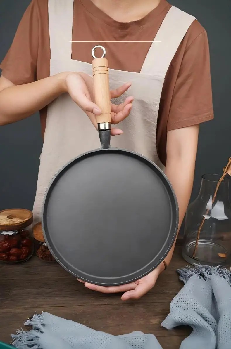 Чугунная сковорода Для Выпечки Пиццы 26 см для оладий универсальная индукционной