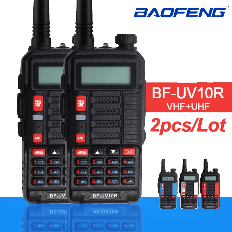 

2PCS New Baofeng UV 10R Walkie Talkies 10W VHF+UHF 2 Way CB Ham Radio BF UV-10R High Power Long Range