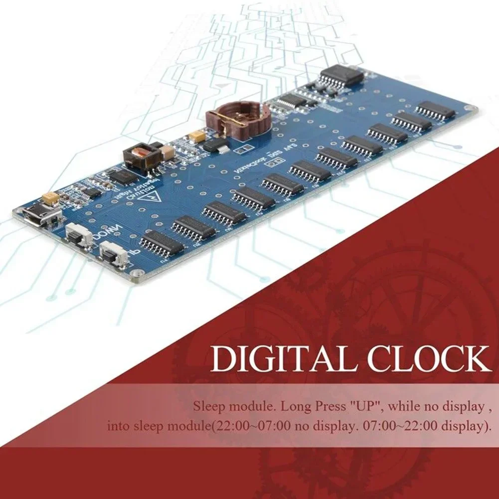 Diy In12 In-12 Nixie Tube Pcba Kit Цифровые часы Красивые без трубок Комплект печатной платы