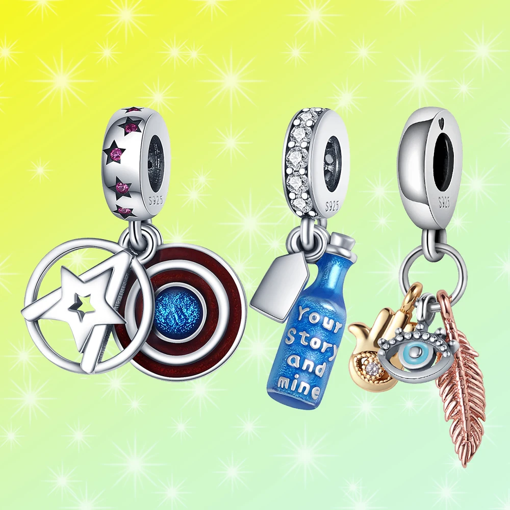 

925 Silver Personalized Devil Eye All in One Pendant DIY Bracelet Necklace Fit for Pandora Girls Anniversary Party Jewelry Gifts