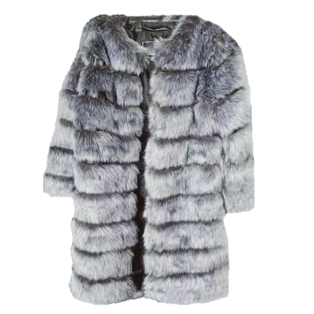 Women 90CM Luxury Super Long Faux Fur Coat Jacket Women Thick Winter Coat Outwear Fluffy Furs Jacket Coat Warm Parka Overcoat