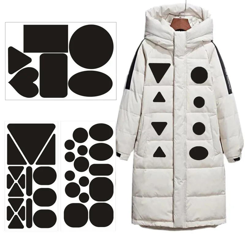 Самоклеящиеся черные нашивки для пуховых курток брюк одежды ремонта моющаяся