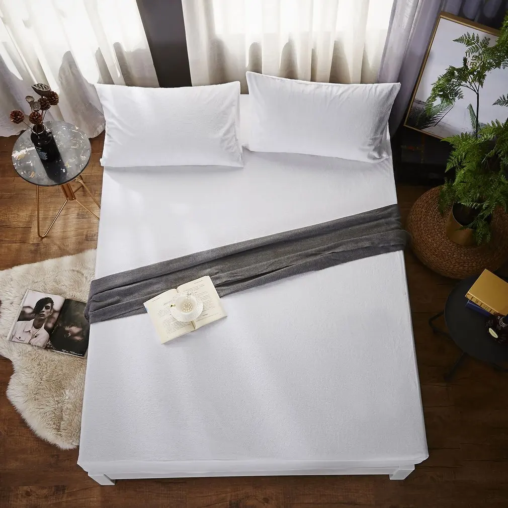 

Fitted Sheet Non-slip Bed Mattress Dustproof Protective Cover Bed Simple Color Comfortable