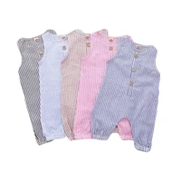 baby jumpsuit girls boys rompers sleeveless cotton summer overalls clothes newborn pants 0 12 years