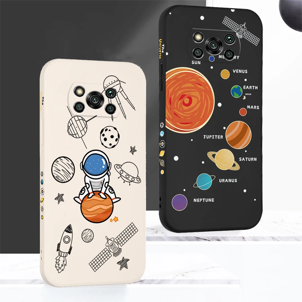 Planet Astronaut Case For Xiaomi Poco X3 Pro NFC X3 GT F3 M3 M4 X2 M2 Pro C3 Case For Redmi K50 K40 K20 Pro K30 K30S K30i Case