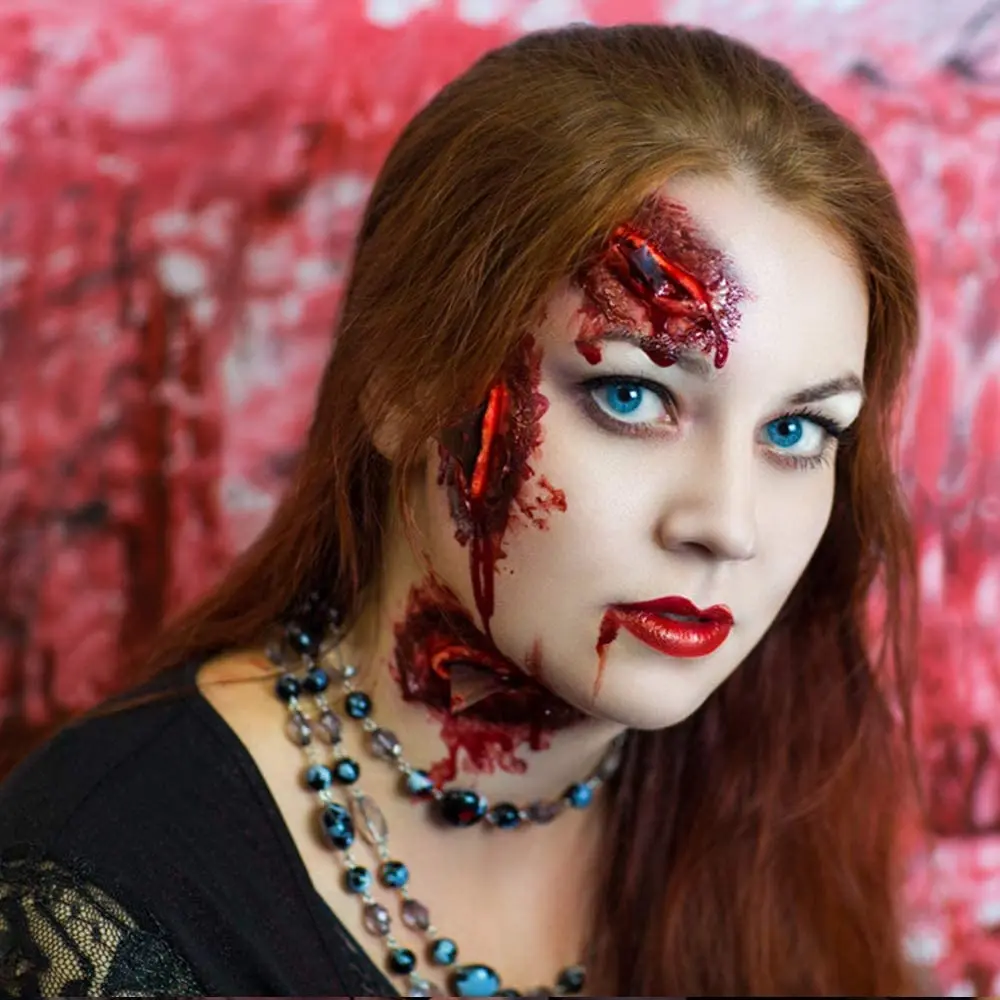 Halloween Fake Scars Wax Special Effects Cosplay Makeup Kit Professional Body Nose Face Wound Modeling Scar Festival Stage |