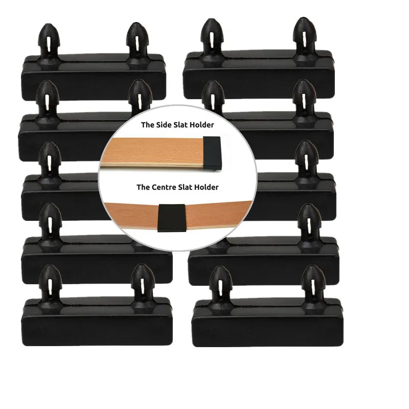 10/20Pcs Plastic Bed Replacement 2 Sizes Sofa Bed Slat Black Centre End Caps Holders Inner Rubber Sleeve Furniture Accessories