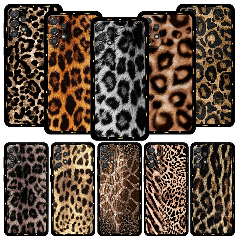 

Animal Leopard Print Black Phone Case for Samsung Galaxy A51 A71 A41 A31 A21S A50 A70 A40 A30 A20E A10 Note 20 Ultra 10 9 8 Cove