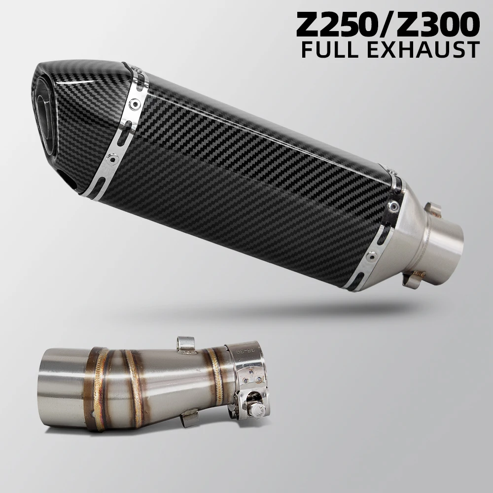 Фото Глушитель Slip-on для выхлопной системы Z300, Ninja250, Z250, Ninja300, Z300 2012-2016, средняя труба для мотоциклов, гоночная, для стритбайков, выхлопная труба №2