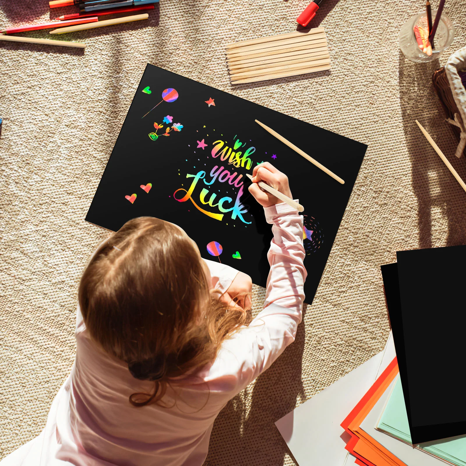 Скретч бумага стилус кисть для рисования палочки ремесла скретч рисунок дерево