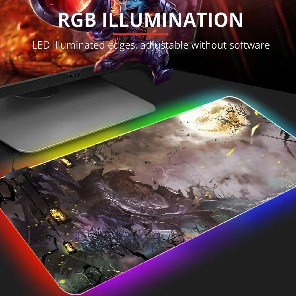 Игровой коврик для мыши с 2 RGB-подсветкой размер XXL 900x400
