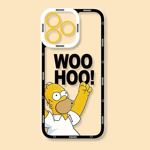 Мягкий прозрачный чехол Simpsons для iPhone 14 Pro Max 13 12 Mini 11 ProMax XR XS X 8 7 6 6S Plus SE 2020 защитная задняя крышка объектива