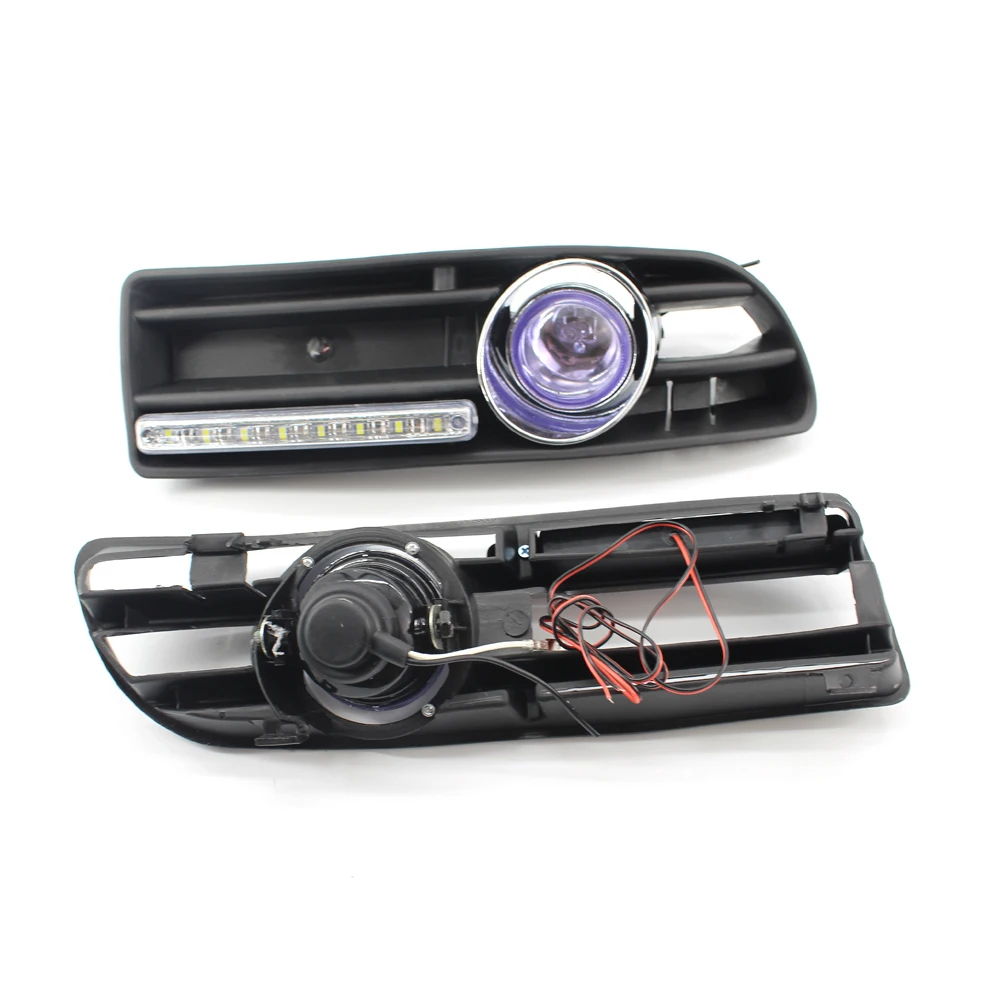 

Car GRILLE FOG LIGHT Fit FOR VW JETTA BORA MK4 99-04 LED DRL Blue Lens