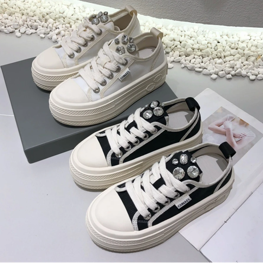 

Jenny&Dave Summer Round Toe Lace-up Casual Mesh Sneakers Women New Mesh Drill Shoes Breathable Thick-Soled Muffin Shoes