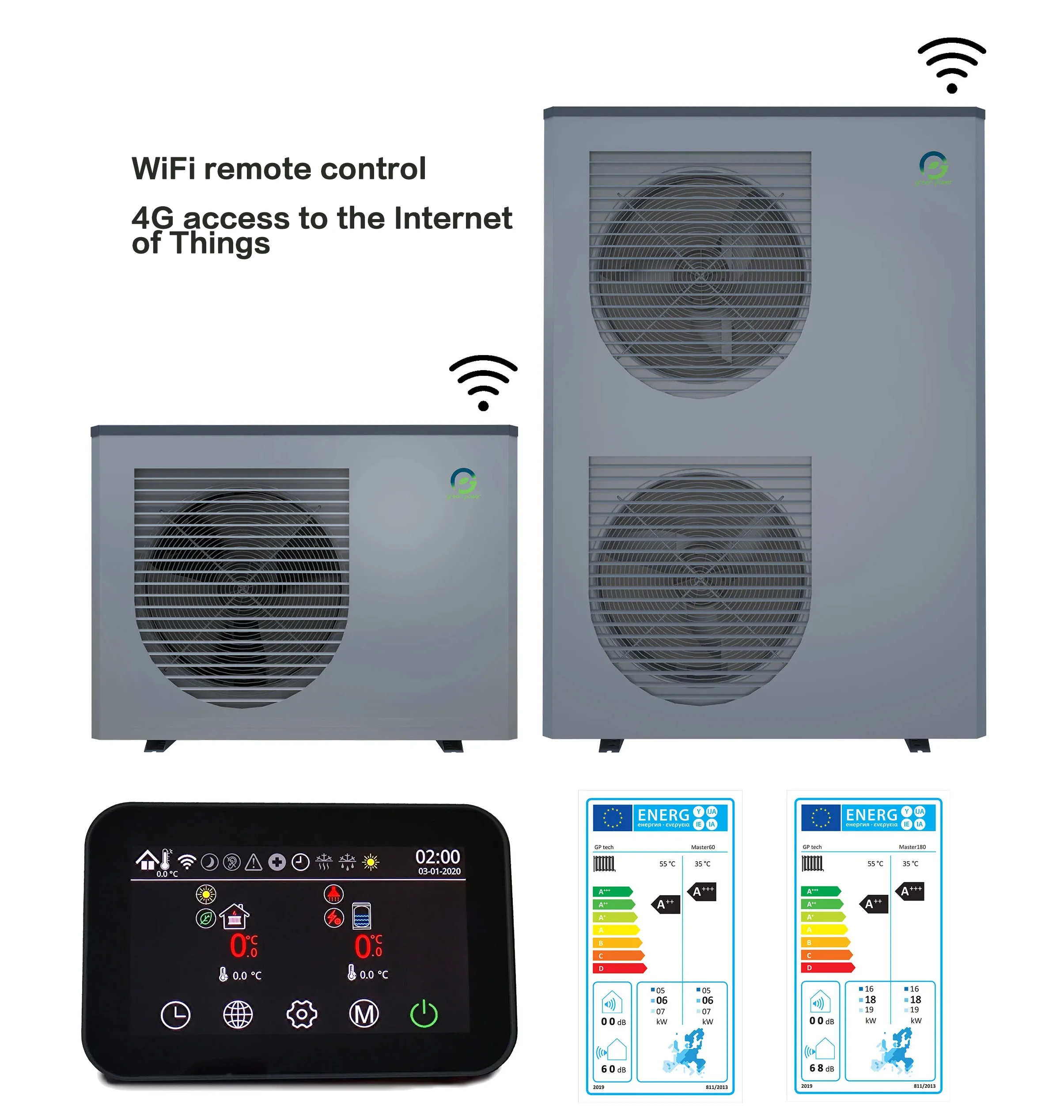 R290 Воздушно-водяной тепловой насос Высокоэффективные водонагреватели мощностью