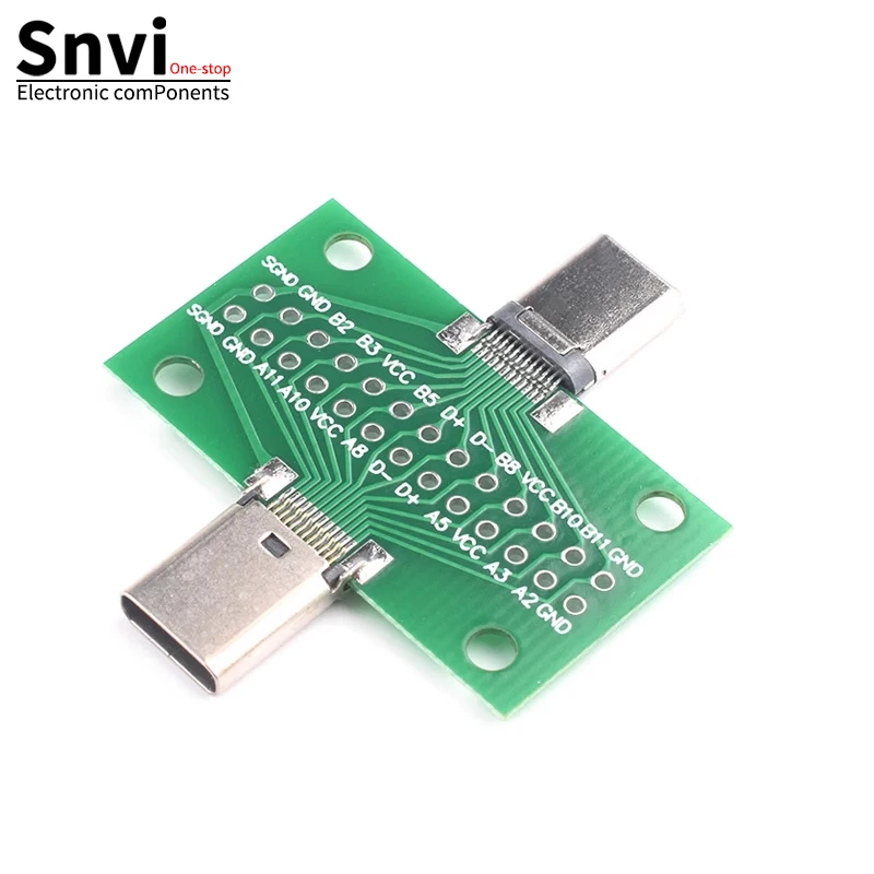 Snvi Type-C папа-мама USB 3.1 Тестовый адаптер печатной платы типа C 24P 2 54 мм Разъем для