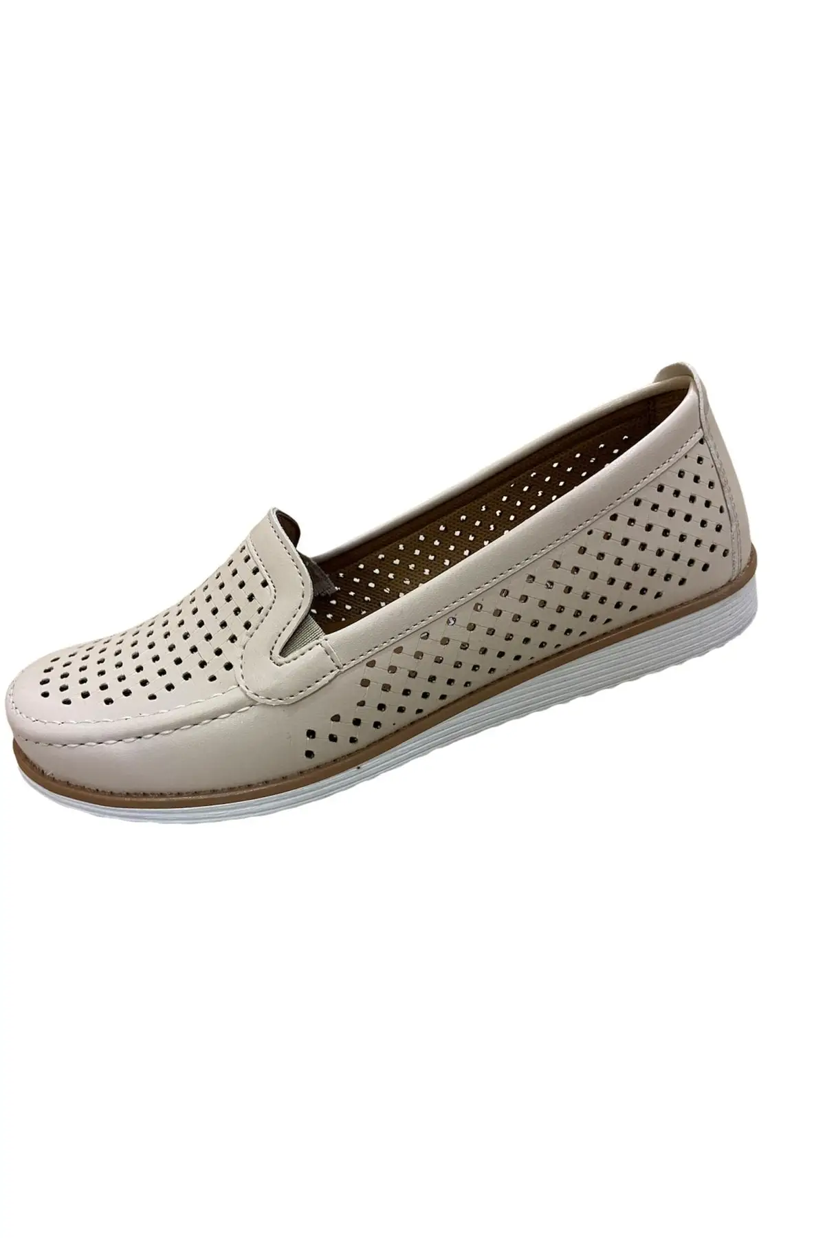 

Women Flats Shoes - Perforated /Beige/ Fashion Flats For Ladies Casual Shoes Elegant Flat Summer Footwear