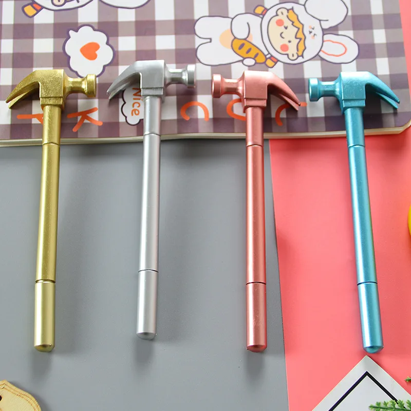 

1 Pcs Metallic Hammer Tools Stationery Creative Gel Pen Simulation School Office Supply Cute Kawaii Funny Gift Prize