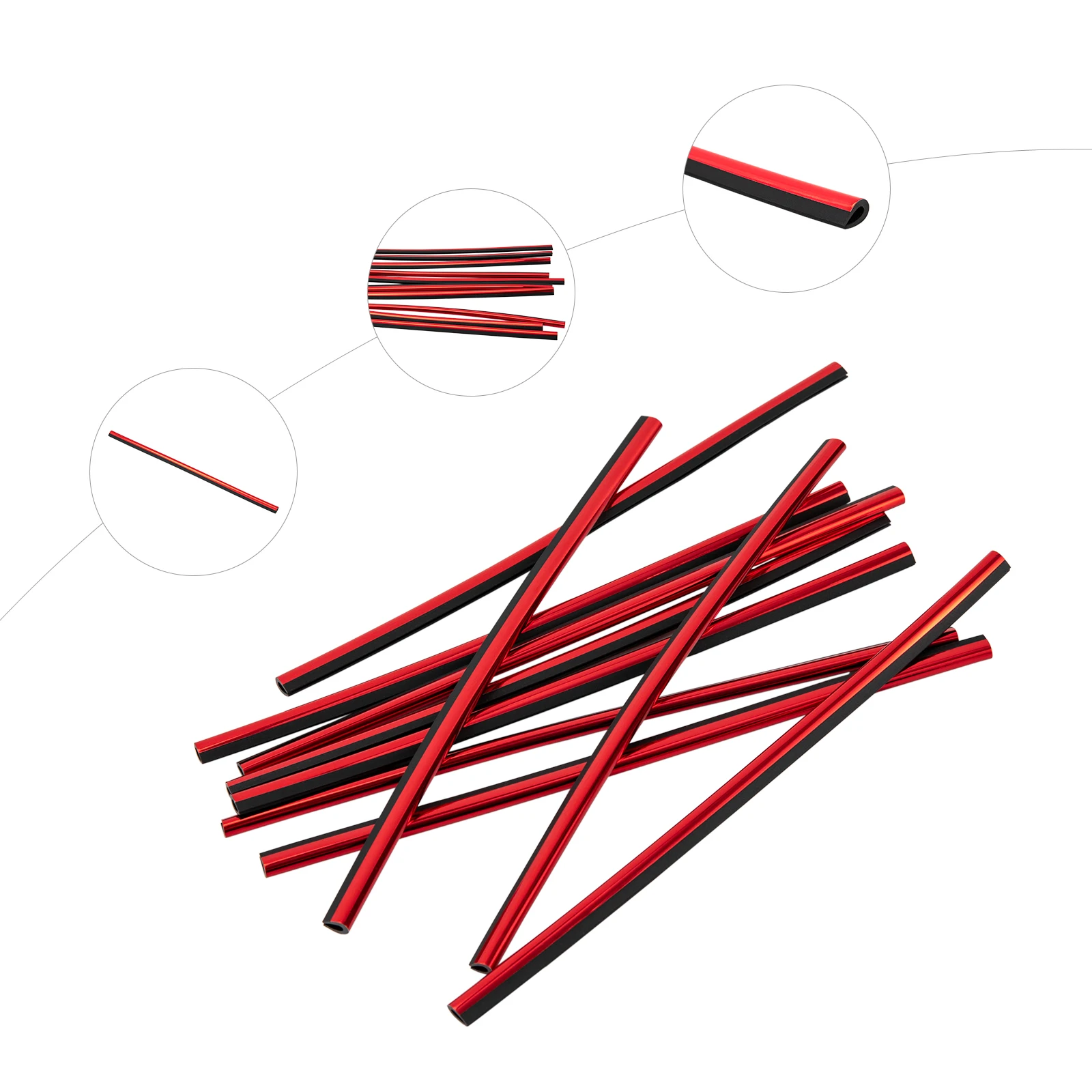 

10x Car Interior Accessories Red Air Conditioner Air Outlet Exit Decoration Strips