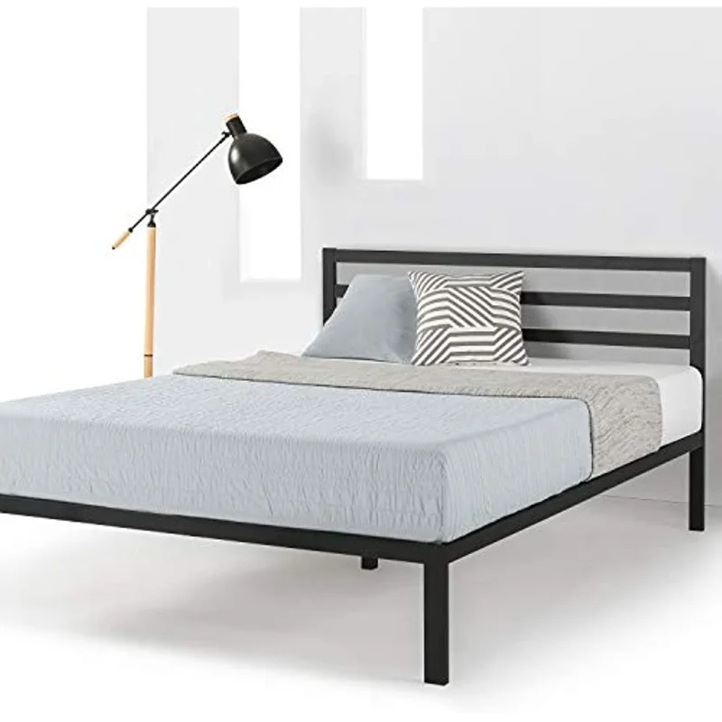 

14-дюймовая сверхпрочная металлическая платформа для кровати с изголовьем кровати/деревянная подставка/основание для матраса (коробка не т...