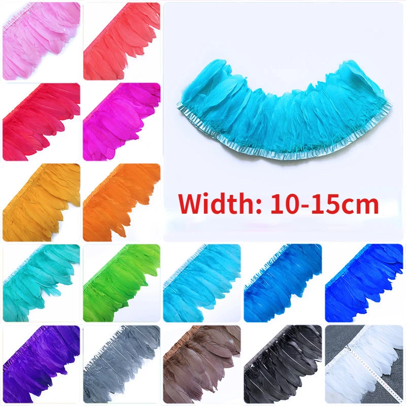 

Wholesale goose feather big floating cloth strip feather cloth hem clothing accessories feather DIY materials dance clothing