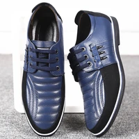leather shoes men shoes flat casual shoes formal business lace up men shoes fashion round toe solid color single shoes spring