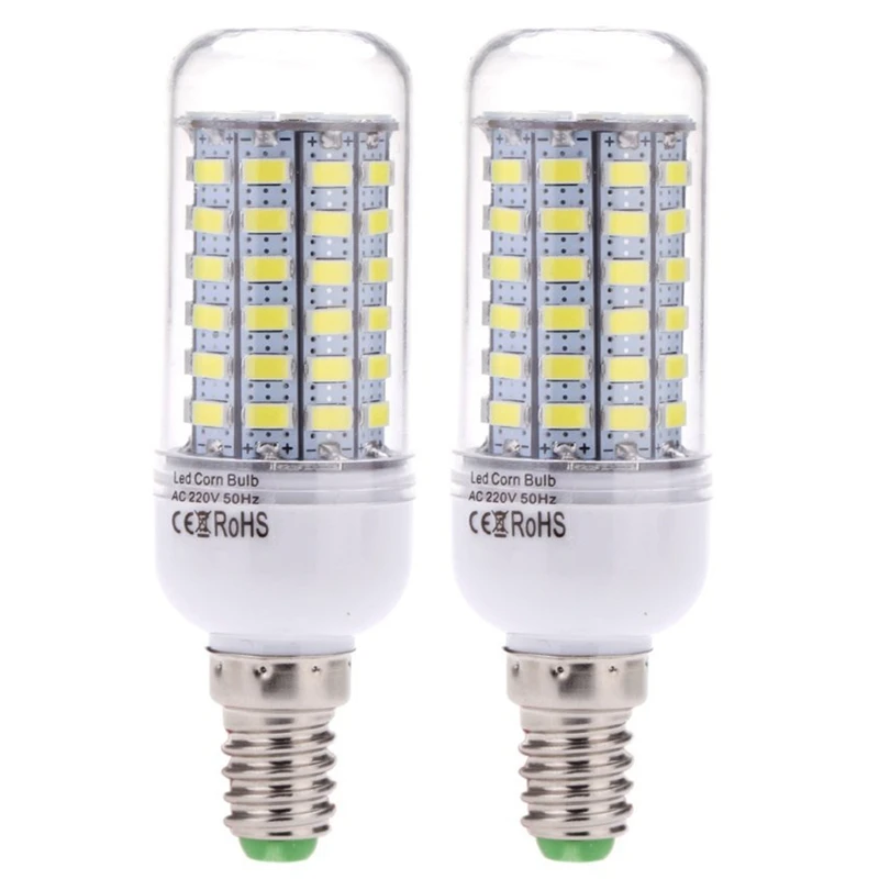 

2X E14 15W 5730 SMD 69 LED Corn Light Energy Saving Lamp 360 Degrees 200 - 240V White