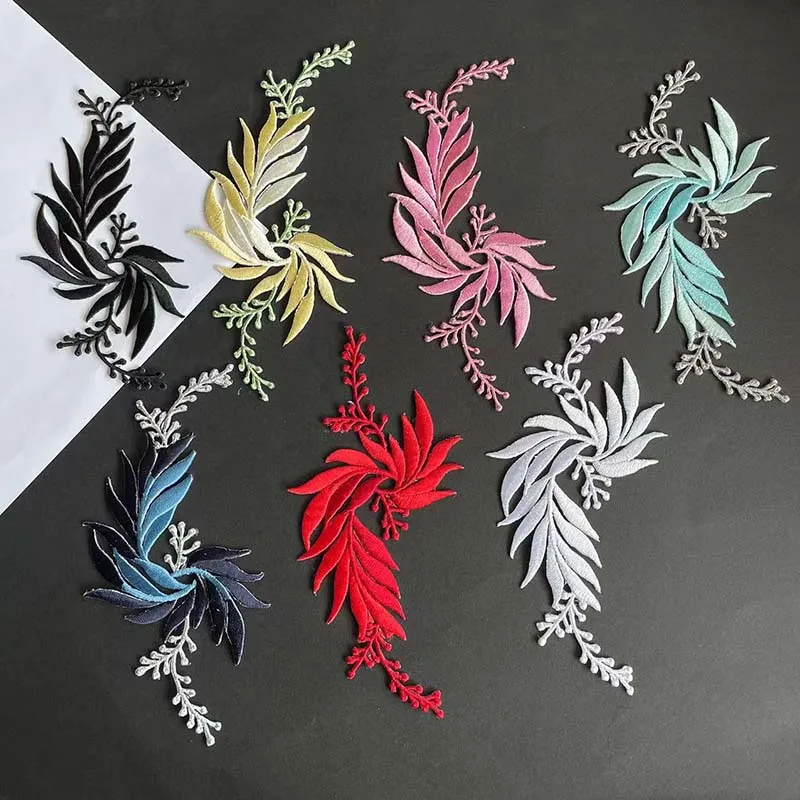 Экологичные вышитые цветочные нашивки ручной работы 18*8 см нанесение для