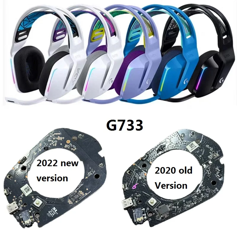 Фото Оригинальная запасная часть для игровых наушников Logitech G733, замена печатной платы, материнская плата, зарядное устройство, запасные части, амбушюры №1
