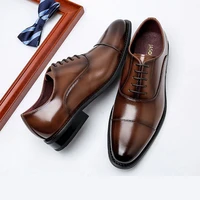 men leather shoes business formal shoes pointed toe lowtop nonslip solid color casual british style leather shoes oxford shoes