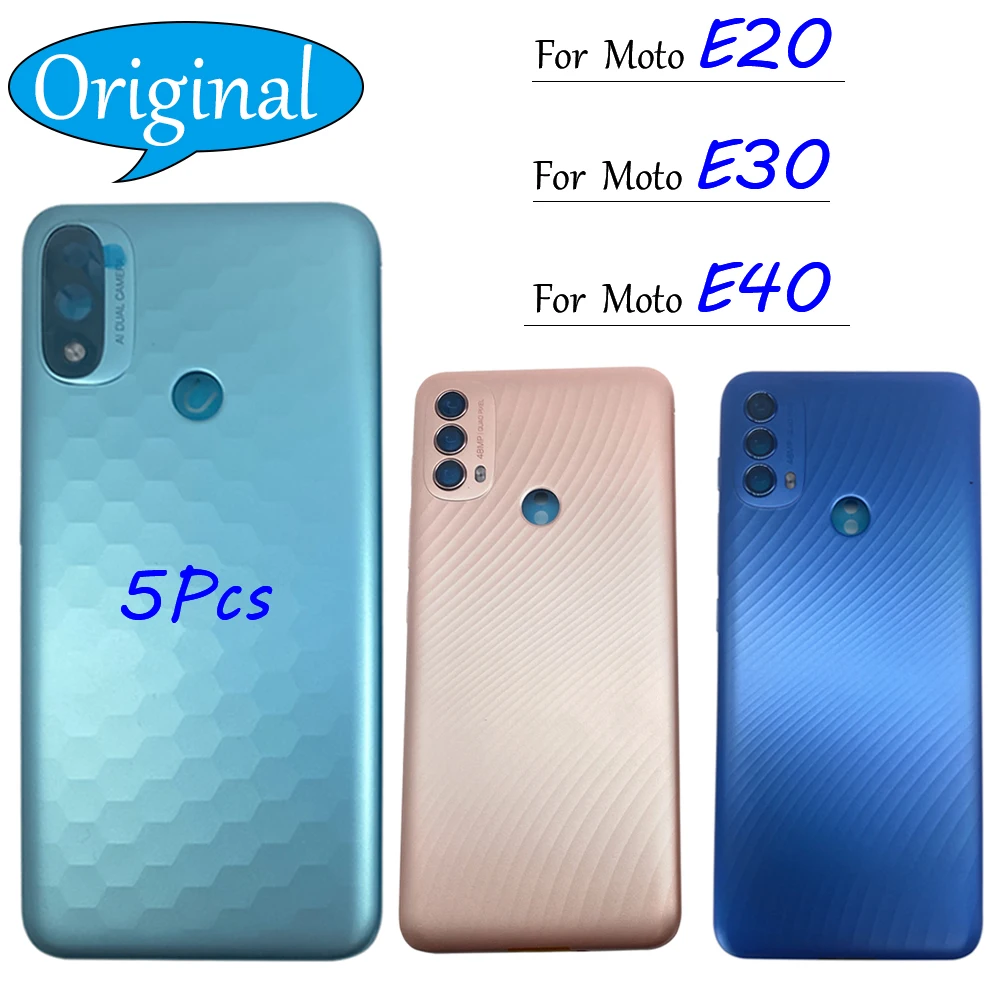 

5 шт., 100% оригинальная новая задняя крышка для Motorola Moto E20 E30 E40, запасная крышка батарейного отсека, задняя крышка батарейного отсека, замена телефона