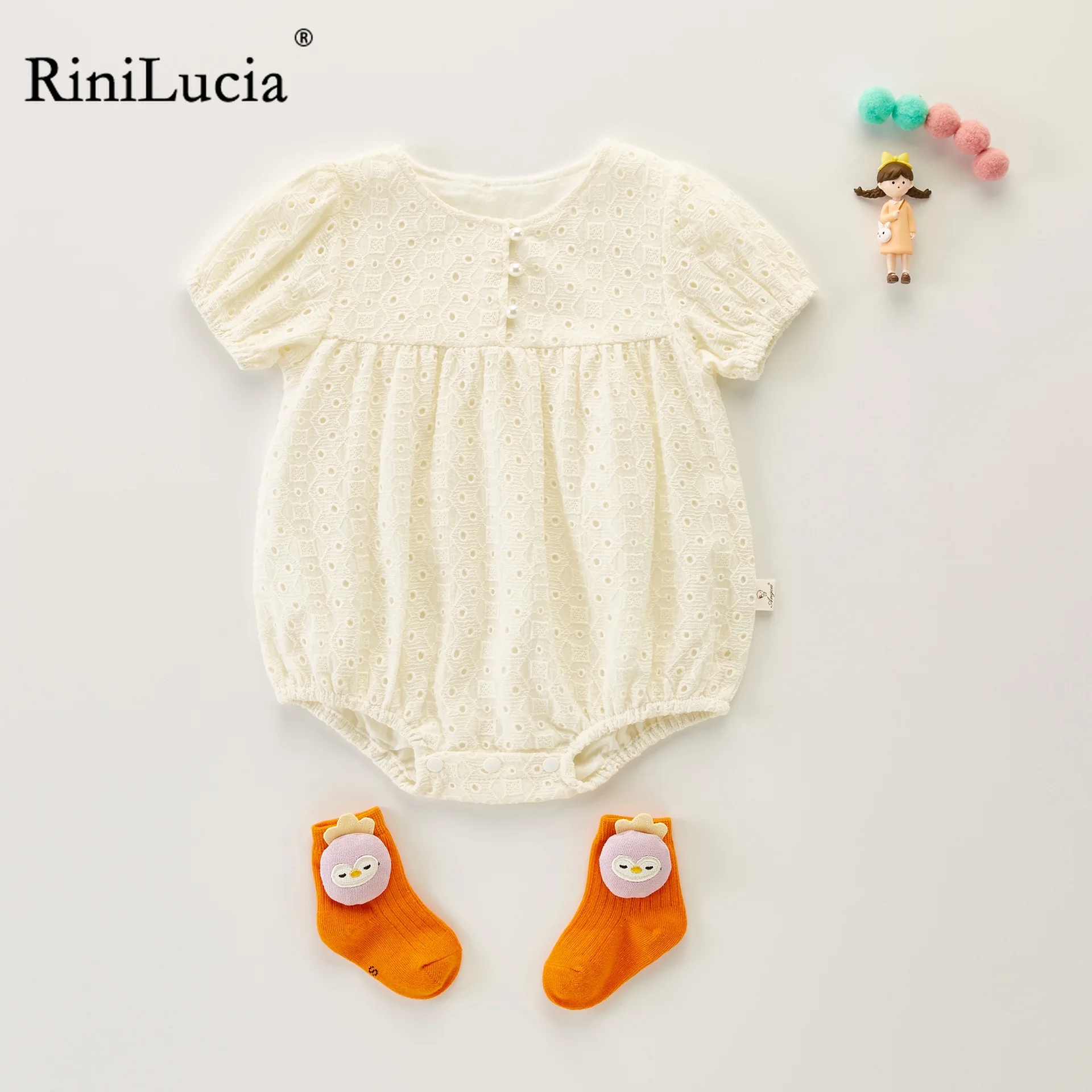 

RiniLucia Baby Girls Bodysuit Girl O Neck Korean Cute Jumpsuit Short Sleeve Clothes Bodysuit Sunsuit Baby Kids Outfit Newborn