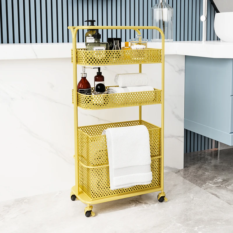 

Оригинальные стеллажи для хранения, железная Скандинавская передвижная корзина для хранения, Органайзер