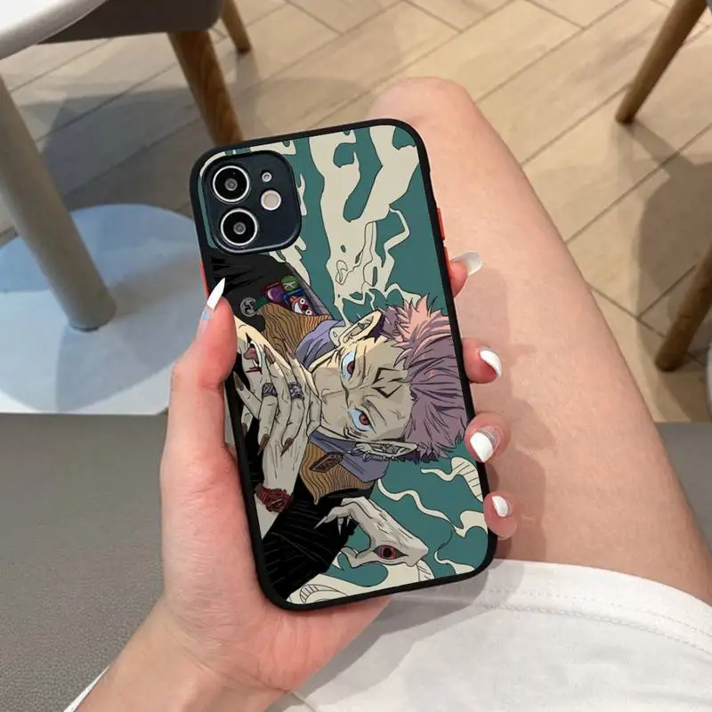 

Anime Jujutsu Kaisen Phone Case for iPhone 14 11 12 13 Mini Pro Max 8 7 Plus X XR XS MAX Translucent Matte Cover