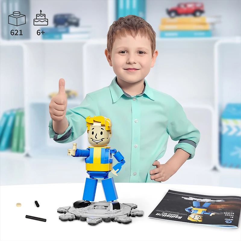 621 шт. идеи Fallout Vault Boy MOC Shelter Building Block Популярная серия фильмов Экшн-модель для
