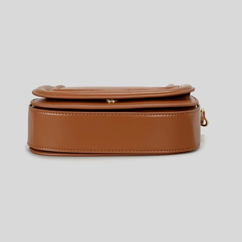 Осенняя новая однотонная женская маленькая сумка-седло через плечо с широким