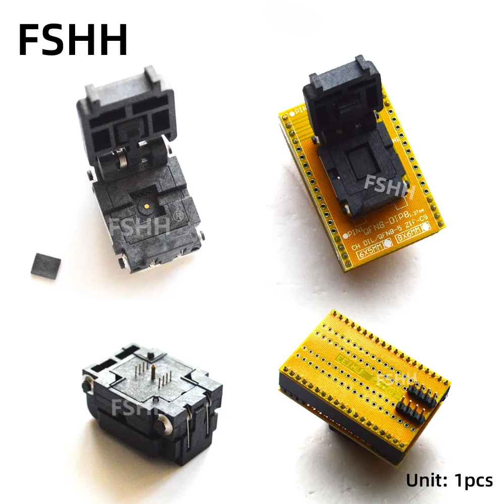 Программируемый адаптер ClamShel QFN8 К DIP8 тестовый разъем WSON8 DFN8 MLF8 08TN13S1806008QN12T16050-M 6x8 мм