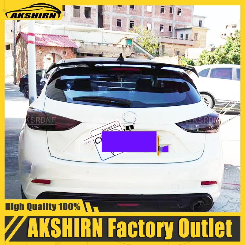 

Подходит для Mazda 3, спойлер для хэтчбека 2006-2013 лет, реальный глянцевый углеродный волоконный вид, заднее крыло, спортивные аксессуары, компле...