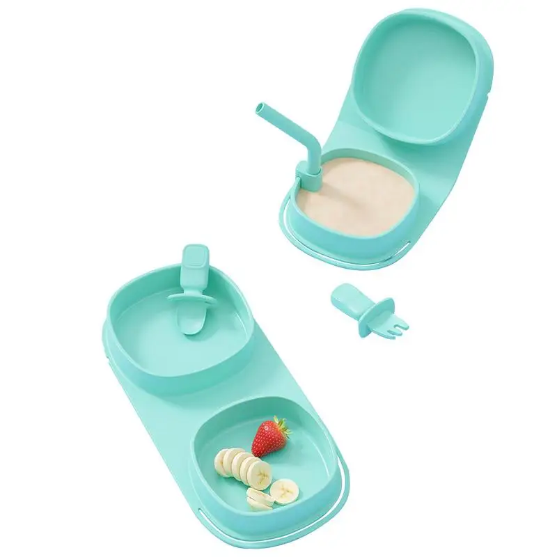 

Toddler Eating Plates Collapsible Baby Plates With 2 Bowls Portable Baby Feeding Supplies For Babies Toddlers Camping Picnic
