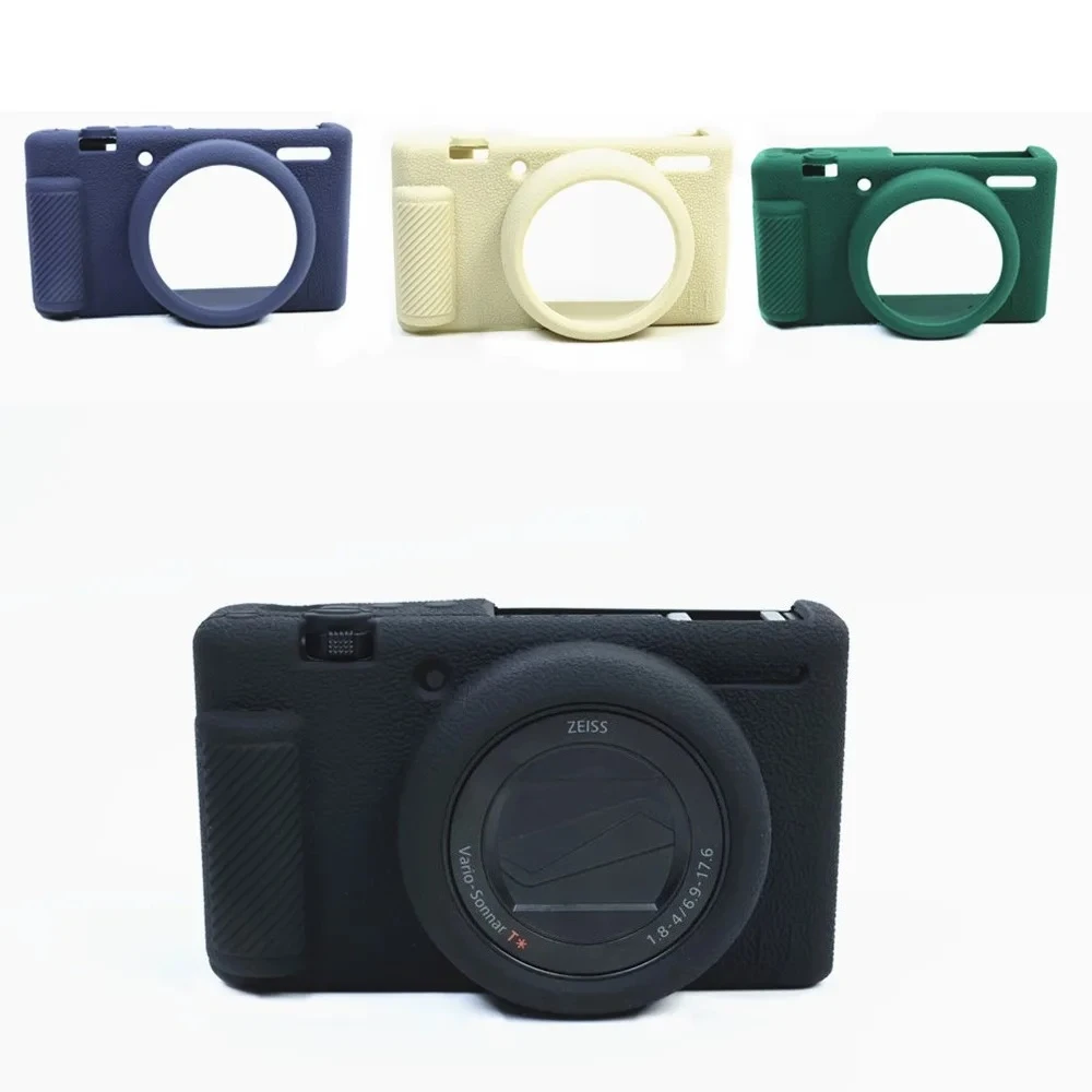 Фото Мягкий силиконовый защитный чехол для цифровой камеры Sony ZV-1 II ZV1M2 с защитой от падений, портативная сумка для хранения + 2 заглушки для горячего башмака №3